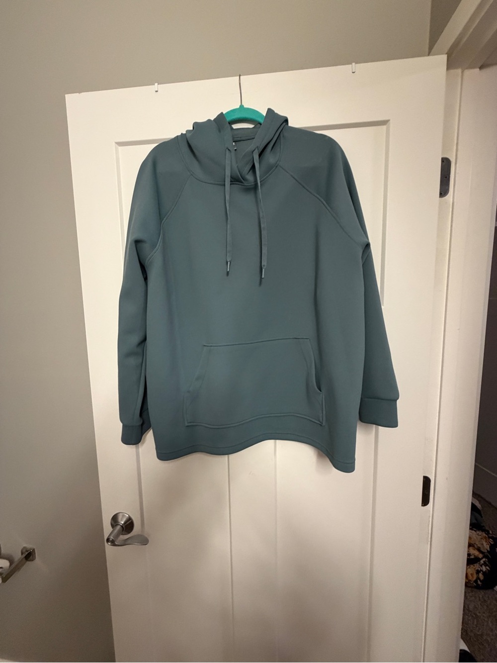 Cozy Teal Pullover Hoodie Sweater - Women's